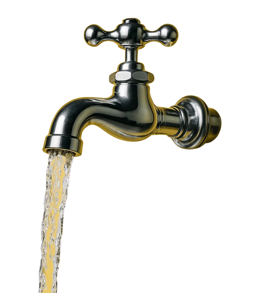 A tap with running water